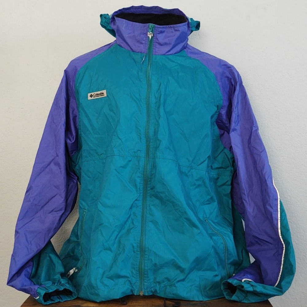 Columbia Hooded Rain Jacket Wind Breaker XL